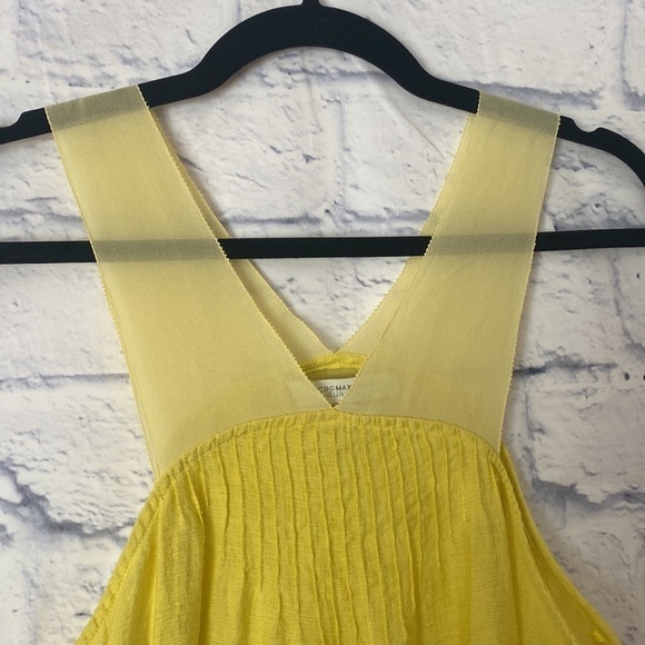 BCBGMaxAzria Runway yellow sheer strap sleeveless top medium - Picture 2 of 6